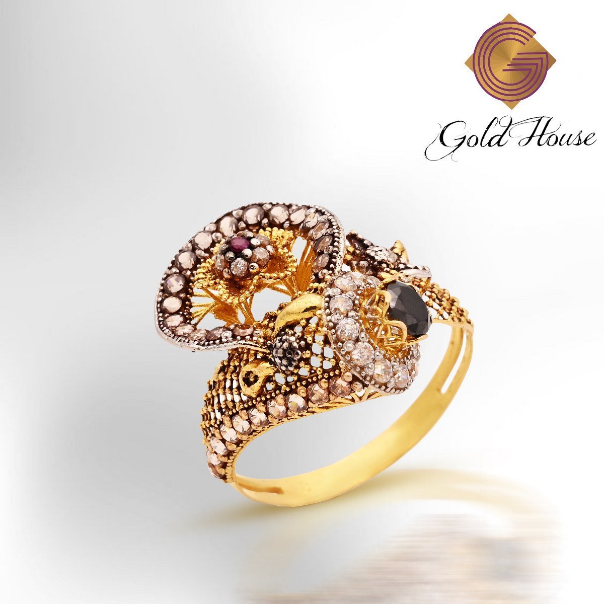 RP Stone Ladies Gold Ring RG0001