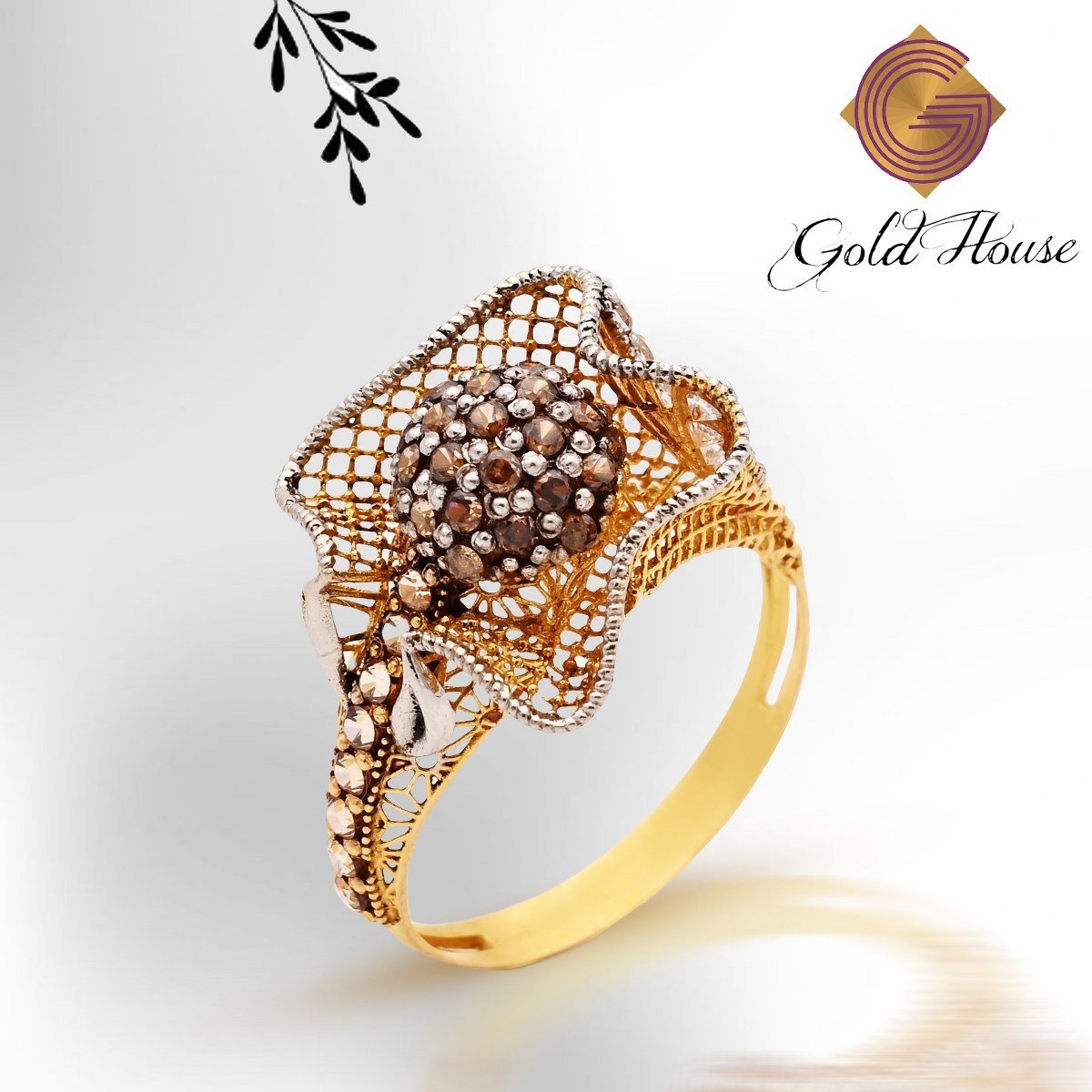 RP Stone Ladies Gold Ring RG0002